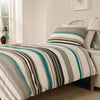 Mitre Essentials Madison Stripe Duvet Cover Open Teal Single - HB715  Mitre Essentials   