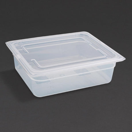 Vogue Polypropylene 1/2 Gastronorm Container with Lid 100mm (Pack of 4) - GJ515  Vogue   