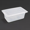 Vogue Polypropylene 1/4 Gastronorm Container with Lid 100mm (Pack of 4) - GJ523  Vogue   