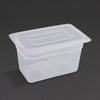 Vogue Polypropylene 1/4 Gastronorm Container with Lid 150mm (Pack of 4) - GJ524  Vogue   