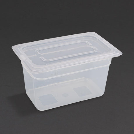 Vogue Polypropylene 1/4 Gastronorm Container with Lid 150mm (Pack of 4) - GJ524  Vogue   