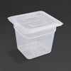 Vogue Polypropylene 1/6 Gastronorm Container with Lid 150mm (Pack of 4) - GJ527  Vogue   