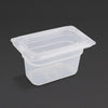 Vogue Polypropylene 1/9 Gastronorm Container with Lid 100mm (Pack of 4) - GJ529  Vogue   