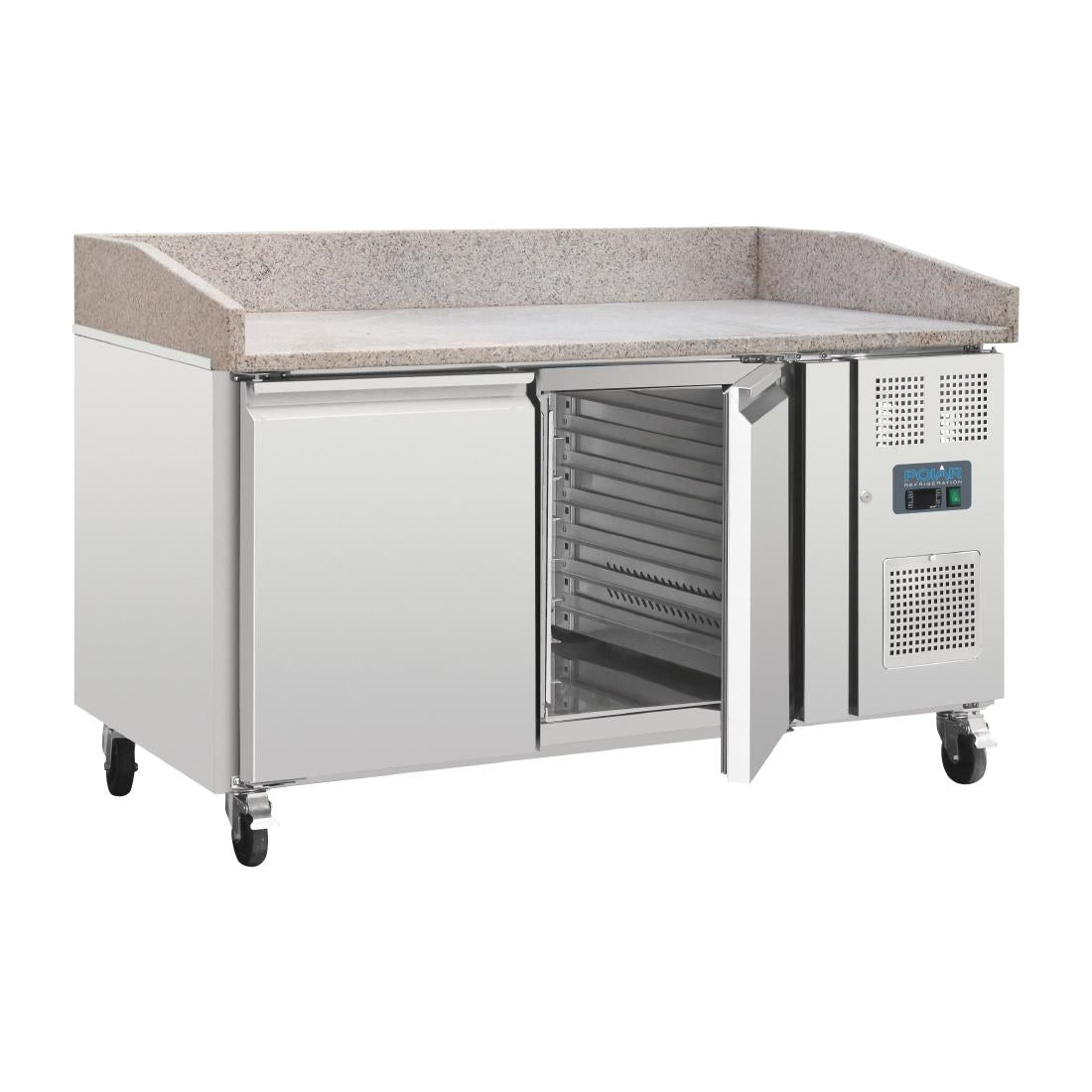 Polar U-Series Double Door Pizza Counter with Granite Top - CT424  Polar   