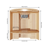 Empire Kove Spruce Barrel Sauna with Front Porch & 6kW Electric Heater | 3–4 Person Outdoor Cabin | KOVE-BAR4 Outdoor Barrel Electric Heated Saunas KOVE