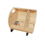 Empire Kove Spruce Barrel Sauna with Front Porch & 6kW Electric Heater | 3–4 Person Outdoor Cabin | KOVE-BAR4 Outdoor Barrel Electric Heated Saunas KOVE