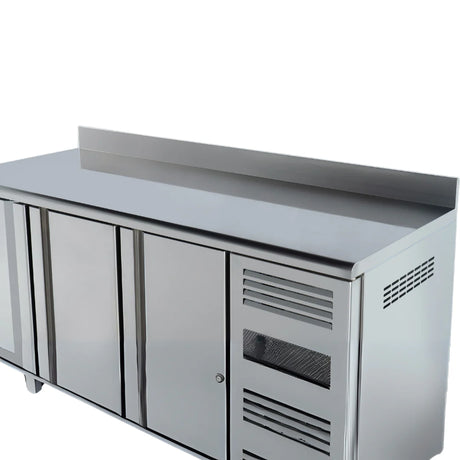 Hamoki 4 Door Stainless Steel Counter Fridge 564 Litre with Backsplash - 221014 Refrigerated Counters - Four Door Hamoki