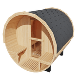 Empire Kove Spruce Barrel Sauna with Front Porch & 6kW Electric Heater | 3–4 Person Outdoor Cabin | KOVE-BAR4 Outdoor Barrel Electric Heated Saunas Kove Designs
