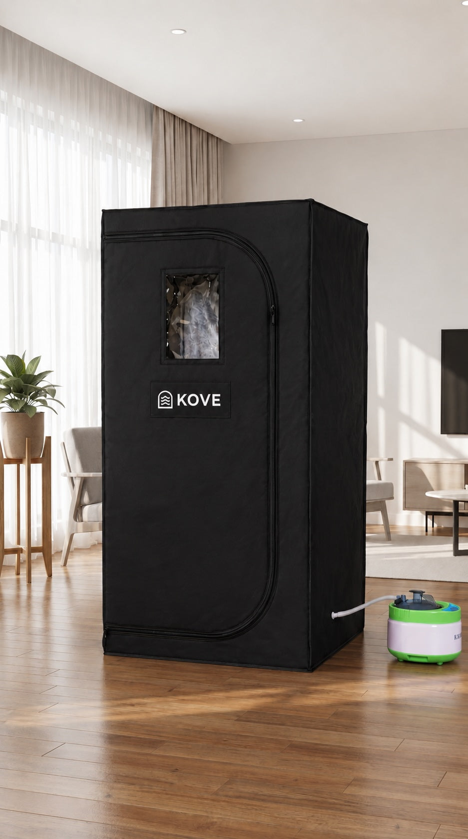 KOVE Portable Steam Sauna Tent | Home Steam Sauna with 4L Steamer & Chair - KOVE-STT