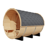Kove 5-6 Person Spruce Barrel Sauna with Front Porch & 8kW Electric Heater | KOVE-BAR6 Outdoor Barrel Electric Heated Saunas Kove Designs