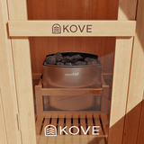 Kove 1-2 Person Spruce Barrel Sauna with Front Porch & 4.5kW Electric Heater | KOVE-BAR2 Outdoor Barrel Electric Heated Saunas Kove Designs
