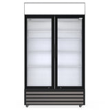 Empire Premium Double Hinged Door Display Cooler with Merchandising Canopy - SS-P688WB-A-EE