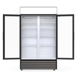 Empire Premium Double Hinged Door Display Cooler with Merchandising Canopy - SS-P688WB-A-EE