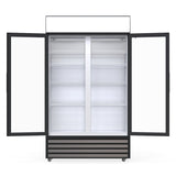 Empire Premium Double Hinged Door Display Cooler with Merchandising Canopy - SS-P688WB-A-EE Upright Double Glass Door Chillers Empire   