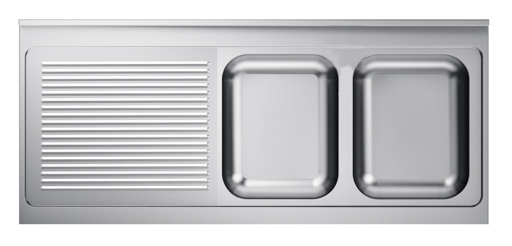 Combisteel 700 Sink Unit Tabletop 2 Right 1600 - 7013.1165 Inset Sink Bowls Combisteel   