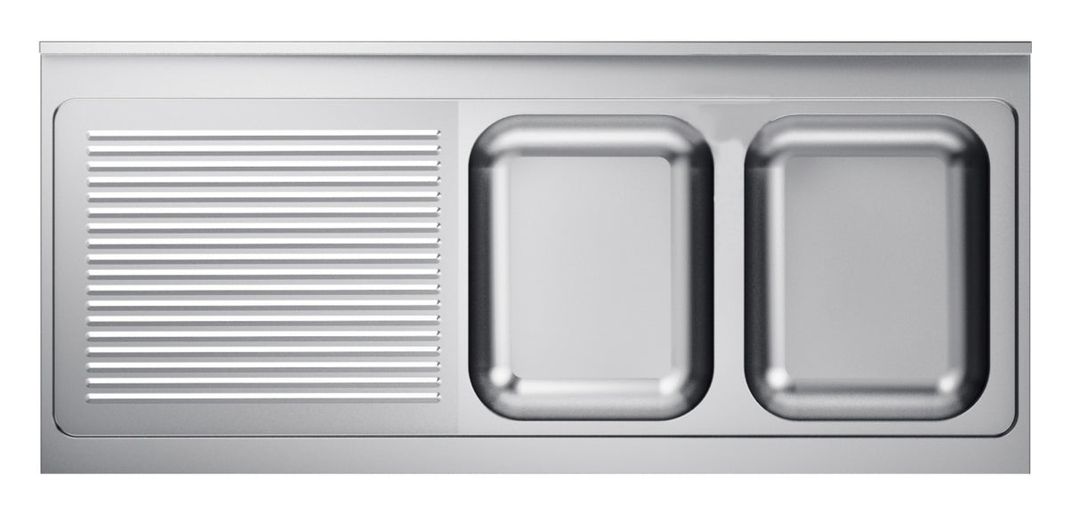 Combisteel 700 Sink Unit Tabletop 2 Right 1600 - 7013.1165 Inset Sink Bowls Combisteel   