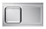 Combisteel 600 Sink Unit Tabletop 1 Left 1200 - 7013.1310 Inset Sink Bowls Combisteel   