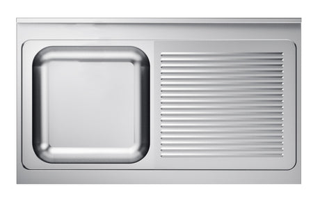 Combisteel 600 Sink Unit Tabletop 1 Left 1200 - 7013.1310 Inset Sink Bowls Combisteel   