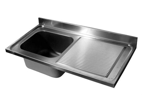 Combisteel 600 Sink Unit Tabletop 1 Left 1200 - 7013.1310 Inset Sink Bowls Combisteel   