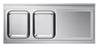 Combisteel 600 Sink Unit Tabletop 2 Left 2000 - 7013.1400 Inset Sink Bowls Combisteel   
