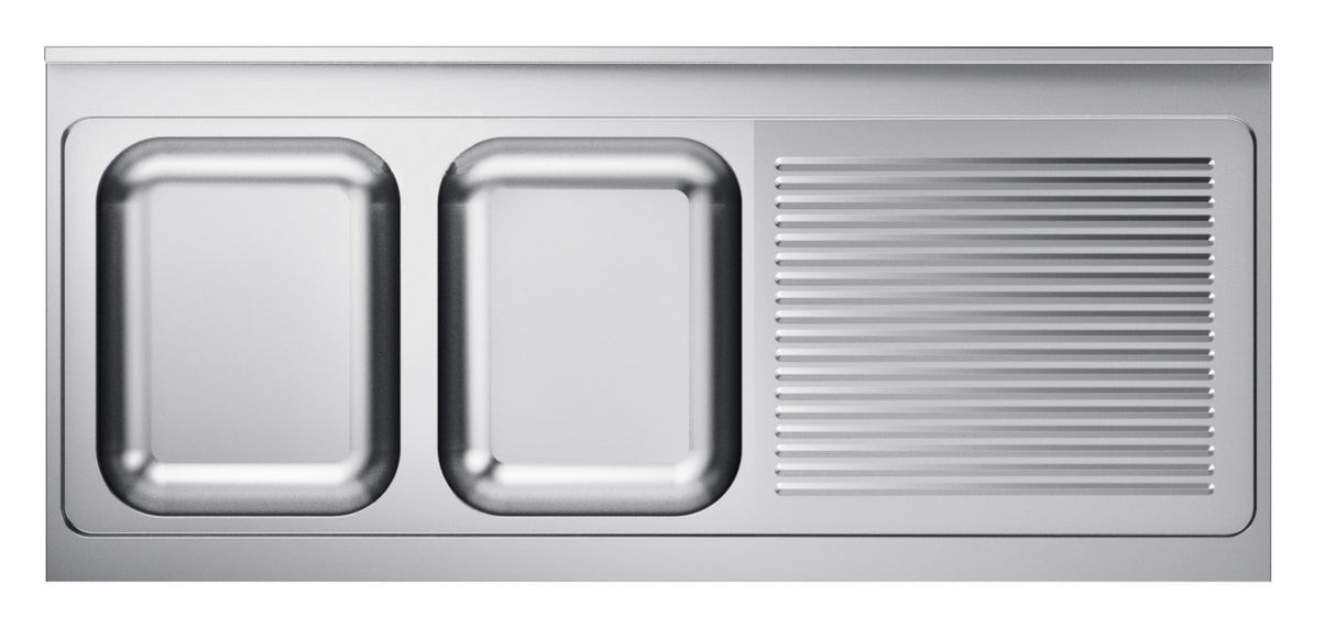 Combisteel 600 Sink Unit Tabletop 2 Left 2000 - 7013.1400 Inset Sink Bowls Combisteel   