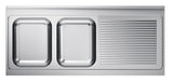 Combisteel 600 Sink Unit Tabletop 2 Left 2000 - 7013.1400 Inset Sink Bowls Combisteel   