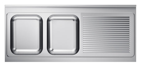Combisteel 600 Sink Unit Tabletop 2 Left 2000 - 7013.1400 Inset Sink Bowls Combisteel   