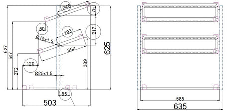 Combisteel Bread Baskets Etagere 3 Hoog Breed - 7013.2300 Combisteel Accessories & Spare Parts Combisteel   