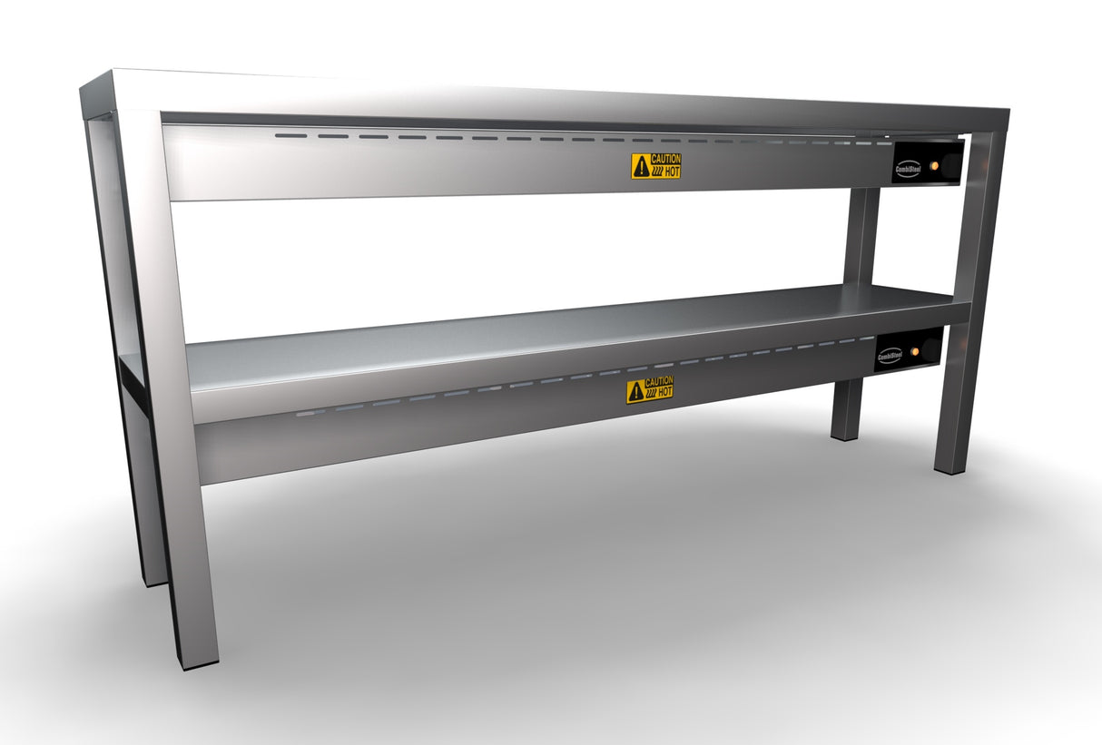 Combisteel Overshelf Ceramic Heated Gantry 2 Levels 1400 With 8 Heaters Of 250W | 7020.0740 Heated Gantry Chef's Rack Combisteel