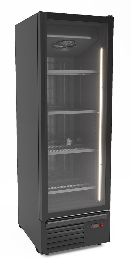 Combisteel Freezer 1 Glass Door Black 500L | 7072.1135 Upright Glass Door Freezers Combisteel