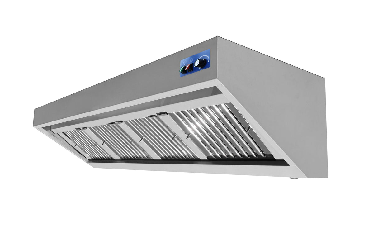 Combisteel 900mm Deep Extraction Hood 2400mm Wide With Motor, Filters & LED Lights | 7088.0025 Kitchen Canopies & Cooker Hoods Combisteel