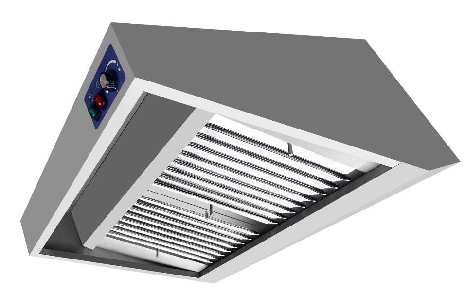 Combisteel 900mm Deep Extraction Hood 1200mm Wide With Motor, Filters & LED Lights | 7088.0010 Kitchen Canopies & Cooker Hoods Combisteel