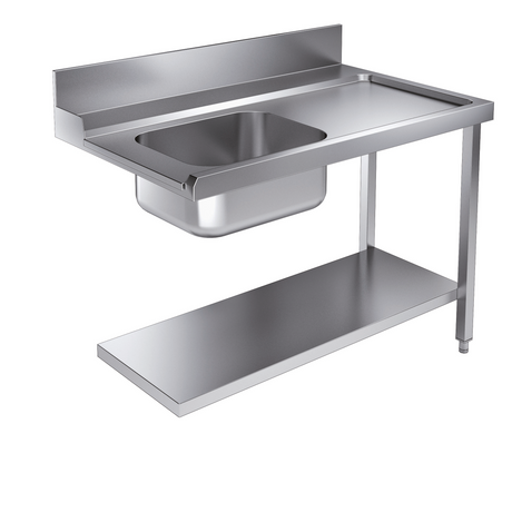 Combisteel Single Bowl Dishwasher Sink – 1200mm, Right Hand Drainer With Undershelf | 7106.1010 Dishwasher Sinks Combisteel