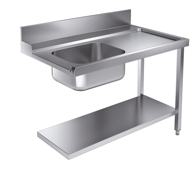 Combisteel Single Bowl Dishwasher Sink – 1200mm, Right Hand Drainer With Undershelf | 7106.1010 Dishwasher Sinks Combisteel