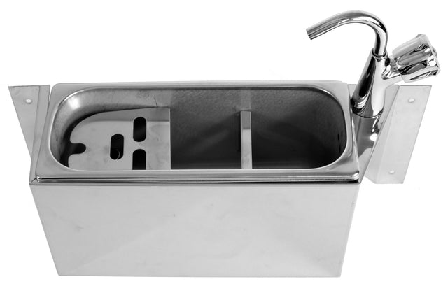 Combisteel Sink For Ice Cream Scoop With Water Tap 380X120X150  With Water Drain Hole, Water Connection And Overflow Pipe - 7108.0020 Combisteel Accessories & Spare Parts Combisteel   