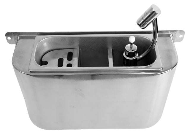 Combisteel Sink For Ice Cream Scoop With Scoop Shower 410X120X270  With Water Drain Hole, Water Connection And Overflow Pipe - 7108.0030 Combisteel Accessories & Spare Parts Combisteel   