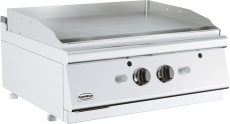 Combisteel Gas Counter Top Frying Griddle 2 Burner Chrome Plated 800mm Wide - 7178.0260 Gas Griddles Combisteel   