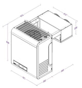 Combisteel Chiller Monoblock Refrigeration Unit Wall-Mounted Straddle Type | Capacity 13.2-27.6 m3 | Bluetooth - 7265.0015 Cold & Freezer Room Refrigeration Units Combisteel
