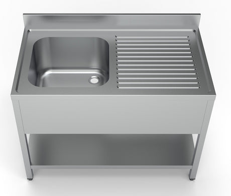 Combisteel Stainless Steel Sink Single Left Hand Bowl 1200mm Wide - 7333.0830