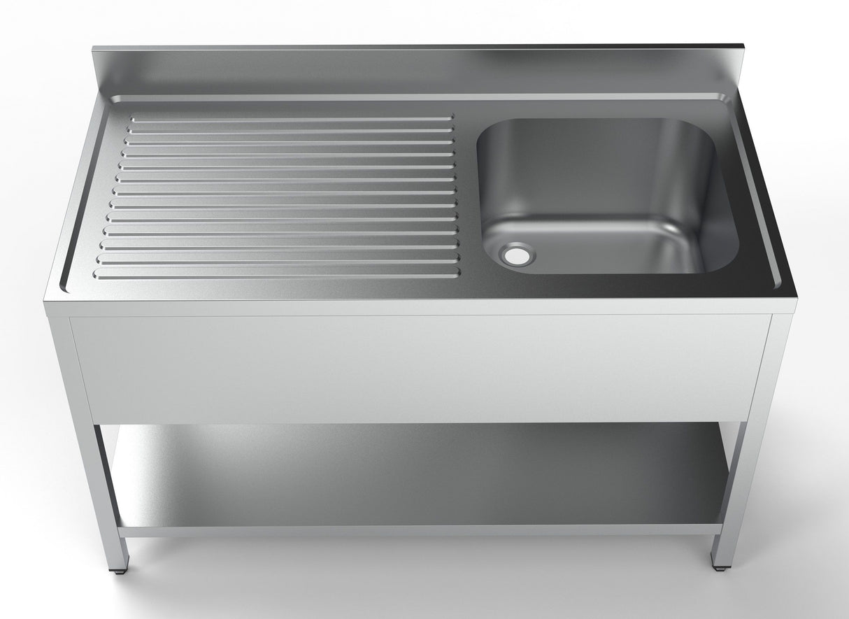 Combisteel Stainless Steel Sink Single Right Hand Bowl 1400mm Wide - 7333.0845 Single Bowl Sinks Combisteel   