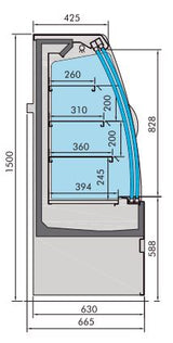 Combisteel Cold Display Noah With Sliding Doors 1.9 - 7350.0030 Refrigerated Floor Standing Display Combisteel   