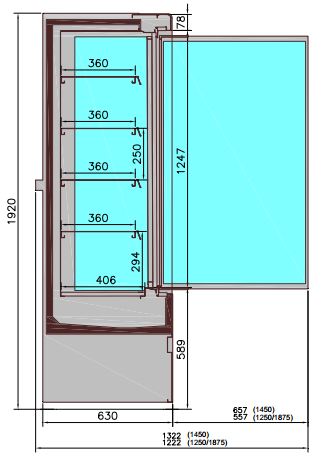 Combisteel Wall Mounted Unit Jamie 2 Doors 1.3 - 7350.0050 Refrigerated Merchandisers Combisteel   