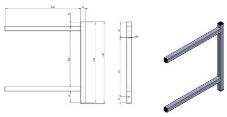 Combisteel Permanent Bracket Double 400 - 7412.1731 Combisteel Accessories & Spare Parts Combisteel   