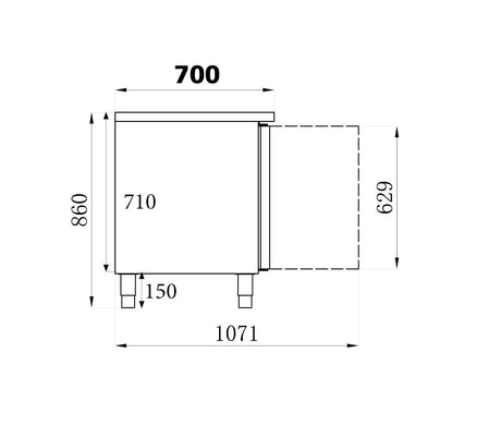 Combisteel Refrigerated Negative Counter 2 Doors - 7450.0081 Refrigerated Counters - Double Door Combisteel   