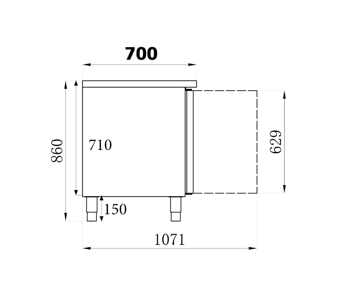 Combisteel Refrigerated Negative Counter 3 Doors - 7450.0083 Refrigerated Counters - Triple Door Combisteel   