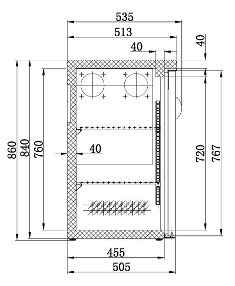Combisteel Barcooler Black 3 Doors - 7450.0320 Triple Door Bottle Coolers Combisteel   