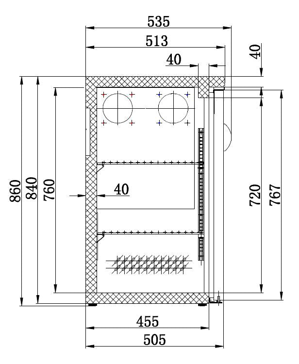 Combisteel Barcooler Black 4 Doors - 7450.0325 Four Door Bottle Coolers Combisteel   