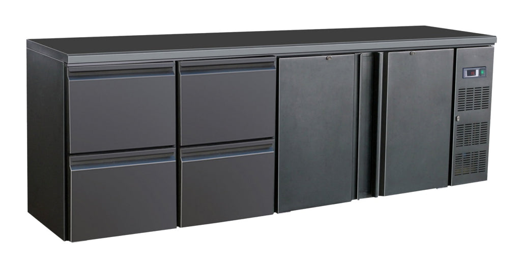 Combisteel Barcooler Black 2 Doors And 2 Drawers | 7450.0327 Drawer Bottle Coolers Combisteel