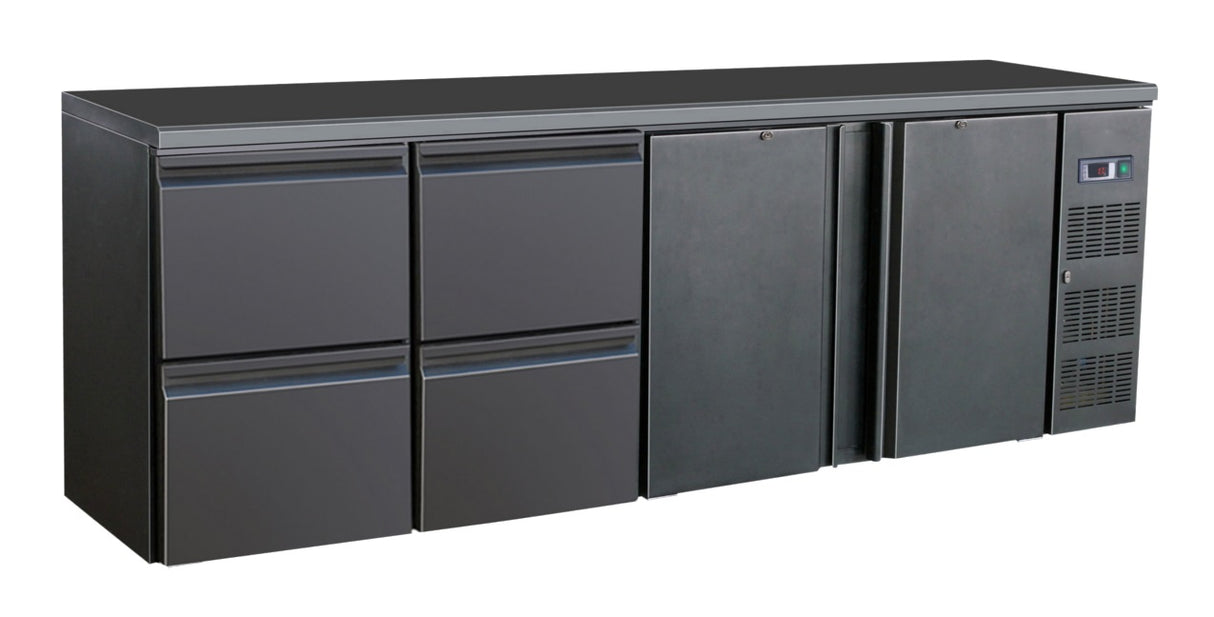 Combisteel Barcooler Black 2 Doors And 2 Drawers | 7450.0327 Drawer Bottle Coolers Combisteel