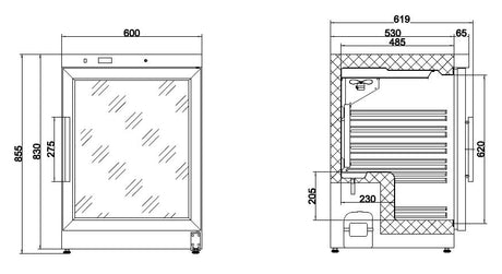 Combisteel Refrigerator 1 Glass Door - 7450.0552 Refrigeration - Undercounter Combisteel   